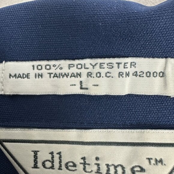 Retro Idletime Mens Navy Blue Short Sleeve Button-Up Shirt Size L - Picture 4 of 5